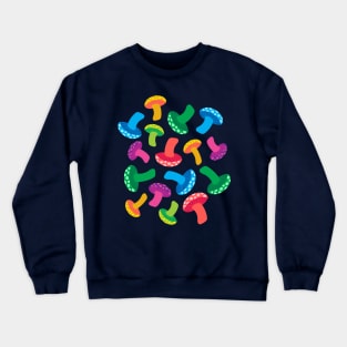 RAINBOW MUSHROOMS Spotted Multi-Colour Woodland Forest Fungi - UnBlink Studio by Jackie Tahara Crewneck Sweatshirt